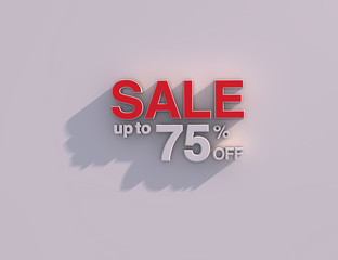3D 75% sale sign 