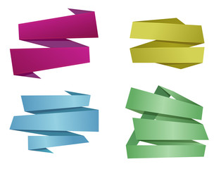 Origami banner ribbons