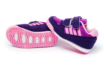 child's sporting shoe isolated on a white background