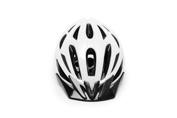 white bicycle helmet isolated on a white background
