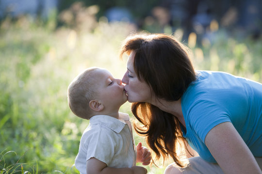  Happy mother with boy