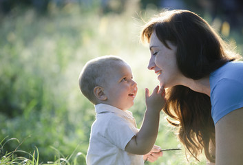  Happy mother with boy