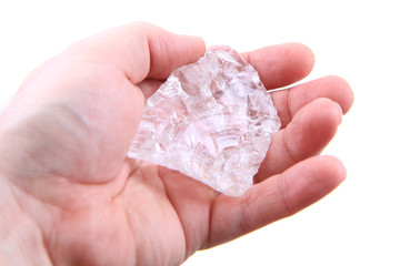 crystal in the human hand