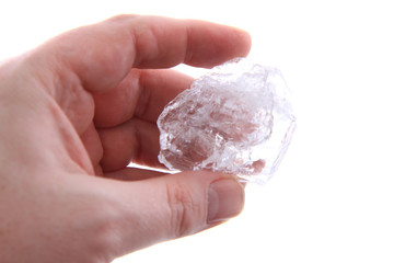 crystal in the human hand