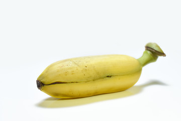 A banana on a white background scene.