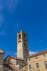 Fototapeta na wymiar Campanone Torre Civica in Bergamo