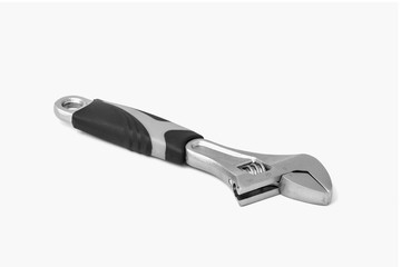 Adjustable wrench isolated on white
