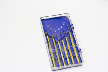 Screwdriver tool box set of blue box