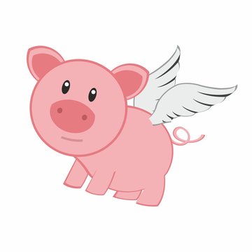 pig angel - cartoon pig