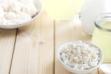 homemade cheese in the bowl