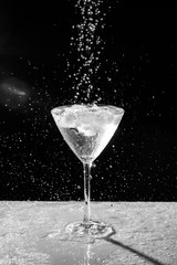 black and white water drops and sprinkles