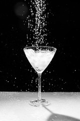 black and white water drops and sprinkles