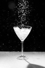 black and white water drops and sprinkles