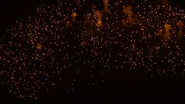 Celebratory fireworks in the night sky