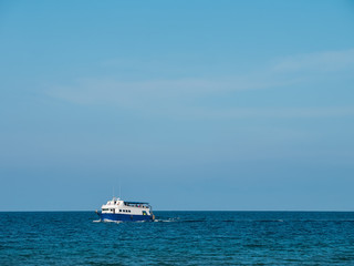 Running boat on the sea