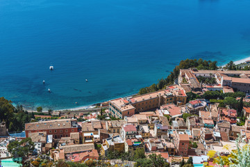 Fototapeta na wymiar Aerial view of Taormina, Sicily, Italy