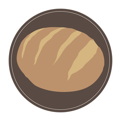 Isolated bread on a colored button, Vector illustration