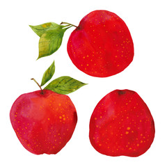 three red apples