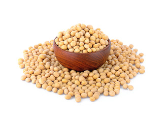 soy beans isolated on white background.