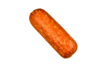 Salami sausage isolated on white background