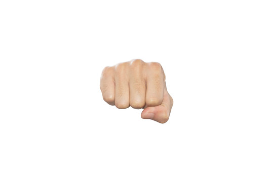 Hand Fist action isolated on white background