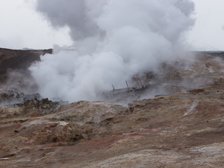 Geothermalkraftwerk Sudurnes am Vulkan Gebiet Gunnuhver, Grindavik, Island