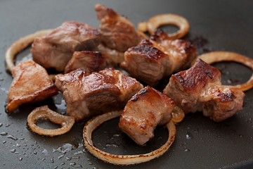 Grilled meat with orion