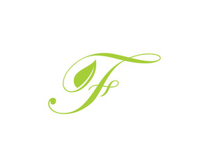 Leaf and Script Letter F