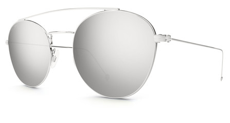 silver sunglasses gray mirror lenses isolated on white background