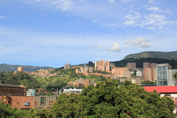 Fototapeta na wymiar Panorámica sector centro oriental. Medellín, Antioquia, Colombia. 