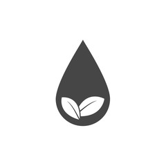 Leaves and water drop icon - Illustration