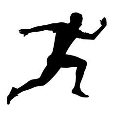 Fototapeta na wymiar male running silhouette