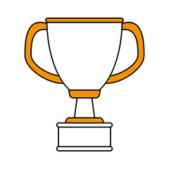 color silhouette cartoon cup trophy with double handles vector illustration