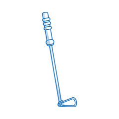 blue shading silhouette cartoon golf club icon vector illustration