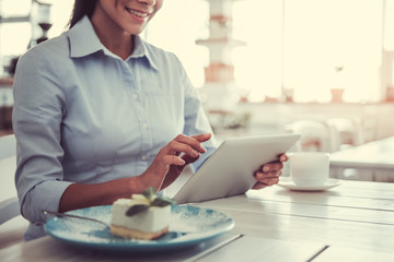 Girl in cafe