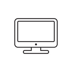 Computer vector illustration in line style. Monitor flat icon. Tv symbol.