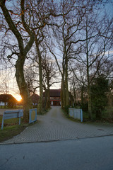 HDR shot of driveway into a parish estate in Weitenhagen, Mecklenburg-Vorpommern, Germany