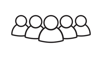 Group of people vector icon in line style. Persons icon illustration.