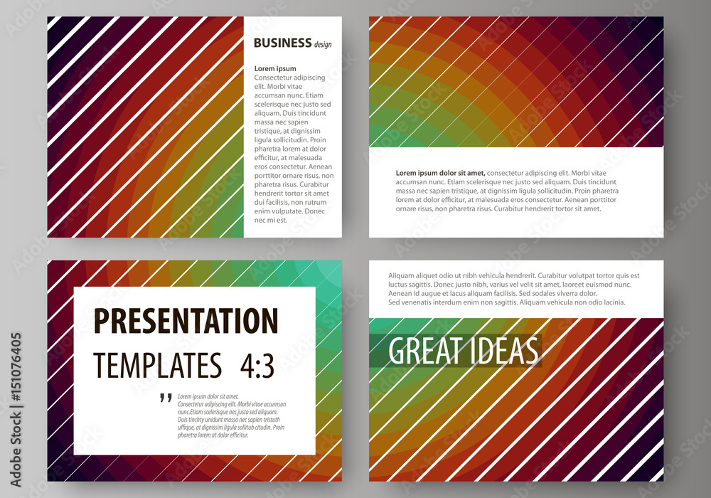 Poster set of business templates for presentation slides. abstract vector layouts in flat style. minimalist