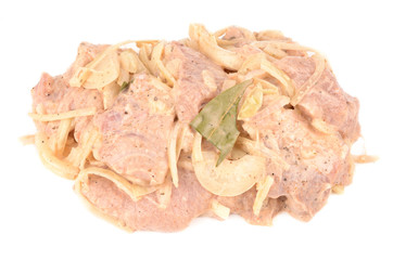 marinated meat on a white background