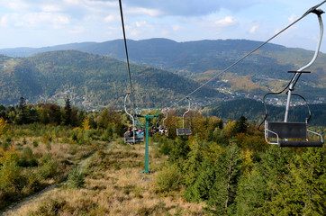 Skrzyczne, cableway (Beskidy Mountains in Poland)