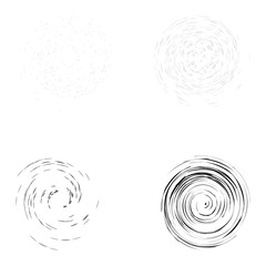 Set of tornado textures isolated on the white background