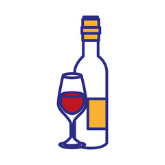 Wine bottle drink icon vector illustration graphic design