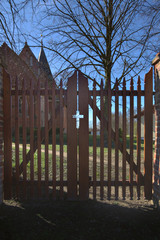 Cemetery gates in Levenhagen, Mecklenburg-Vorpommern, Germany
