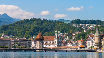 Fototapeta na wymiar Lucerne, a town located on the shores of the Lake Lucerne, Switzerland 
