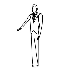 business man manager work dynamic vector illustration