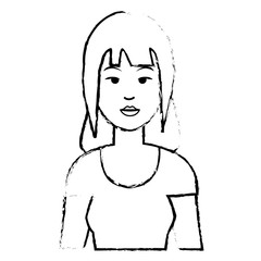 Woman cute cartoon icon vector illustration graphic design