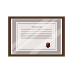 framed award certificate diploma degree vector illustration