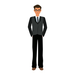 Obraz na płótnie Canvas handsome man business manager employee vector illustration