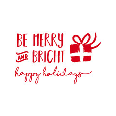 Naklejka na ściany i meble Merry Christmas holiday lettering illustration